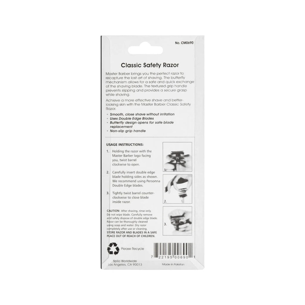 Master Barber Classic Safety Razor - Nickel-plated